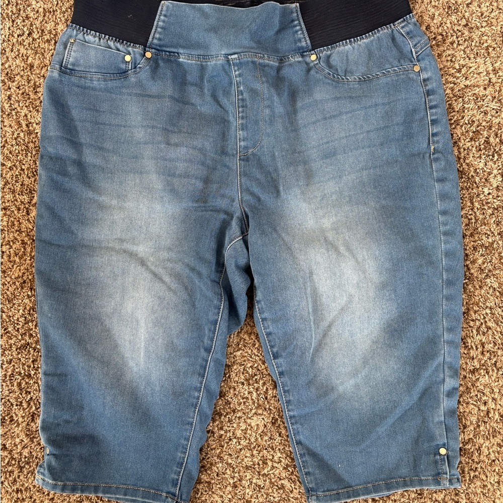 Blue Denim pedal pusher crop jeans sz 18  7 Seven